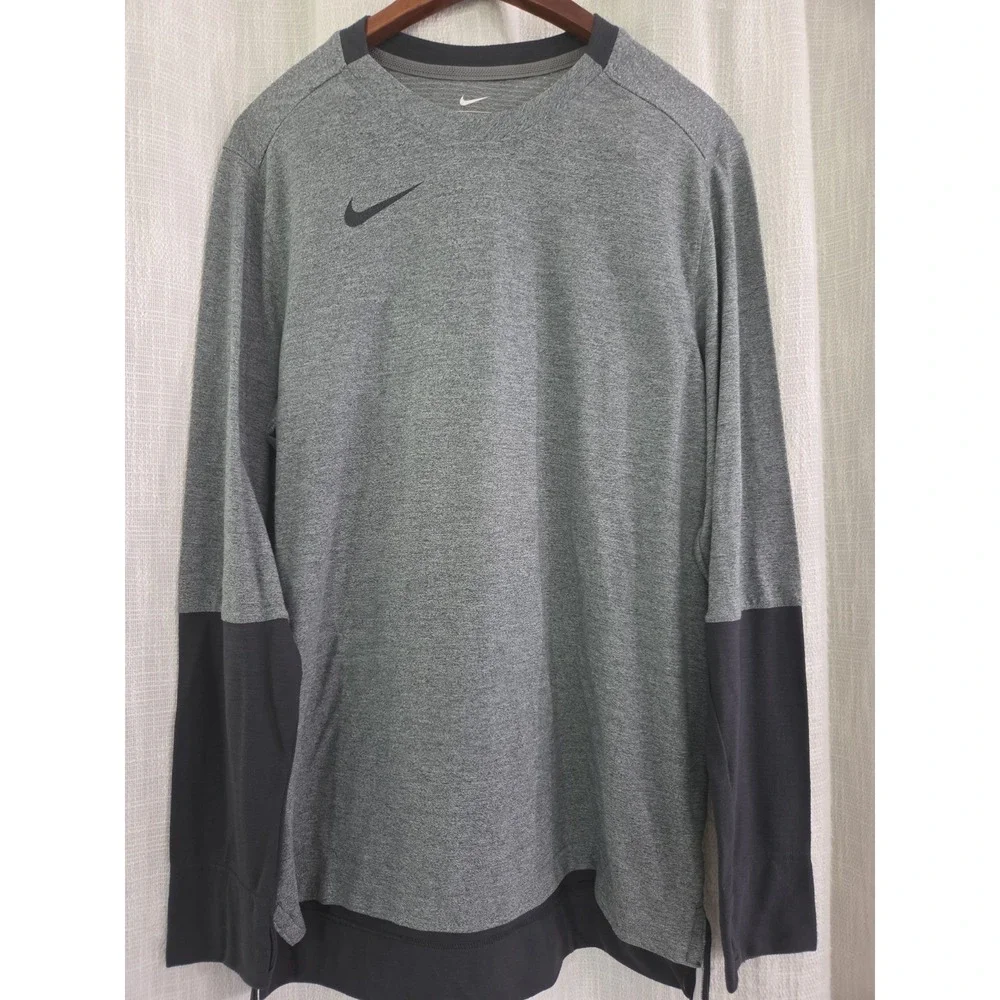 Nike Training Long Sleeve T-Shirt CI4546 Grey/Dark Grey Size Large Athletic